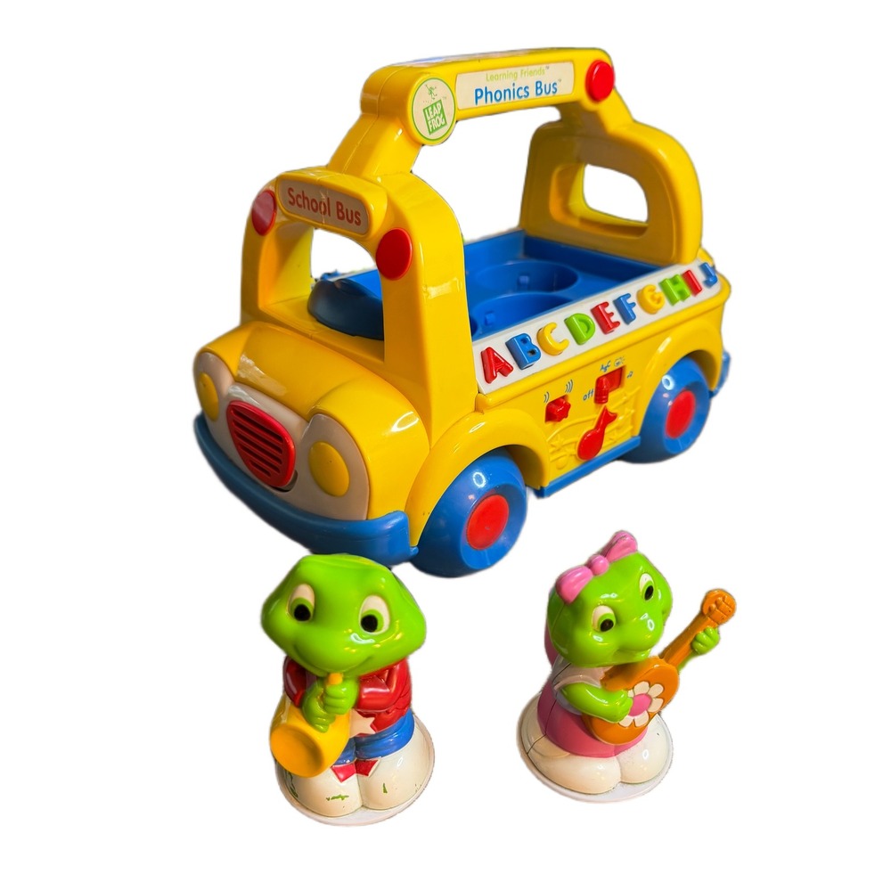 LeapFrog Learning‎ Friends Phonics Bus Yellow Musical Toy with Leap Lily Figures